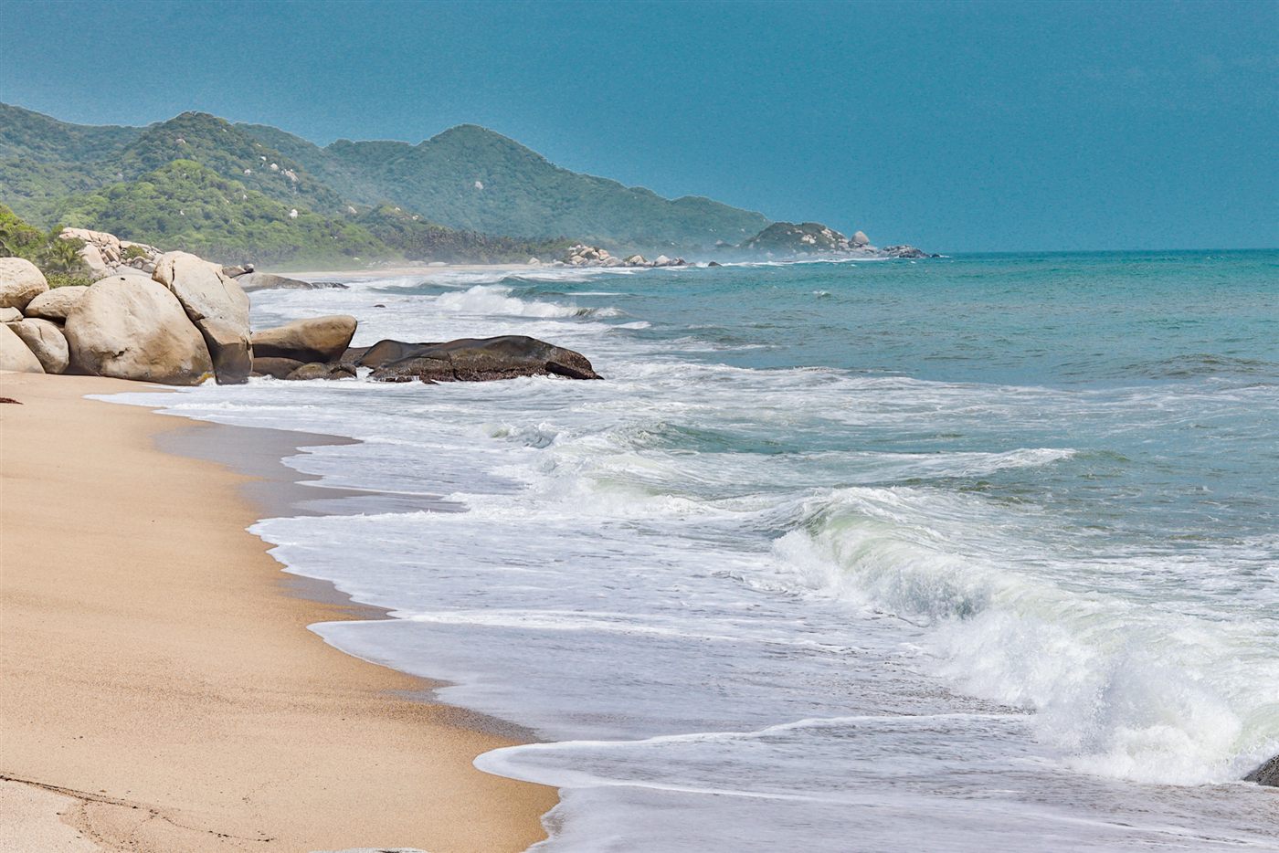 Arrecifes beach with strong waves, Tayrona Park